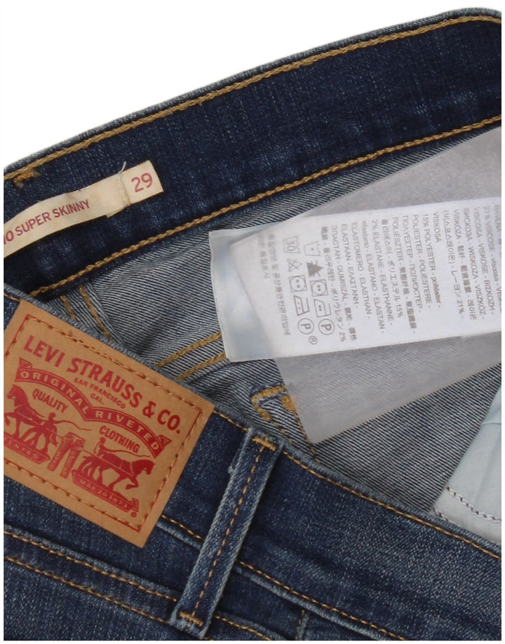 Levi's Womens 710 Super Skinny Jeans W29 L32 Blue Cotton