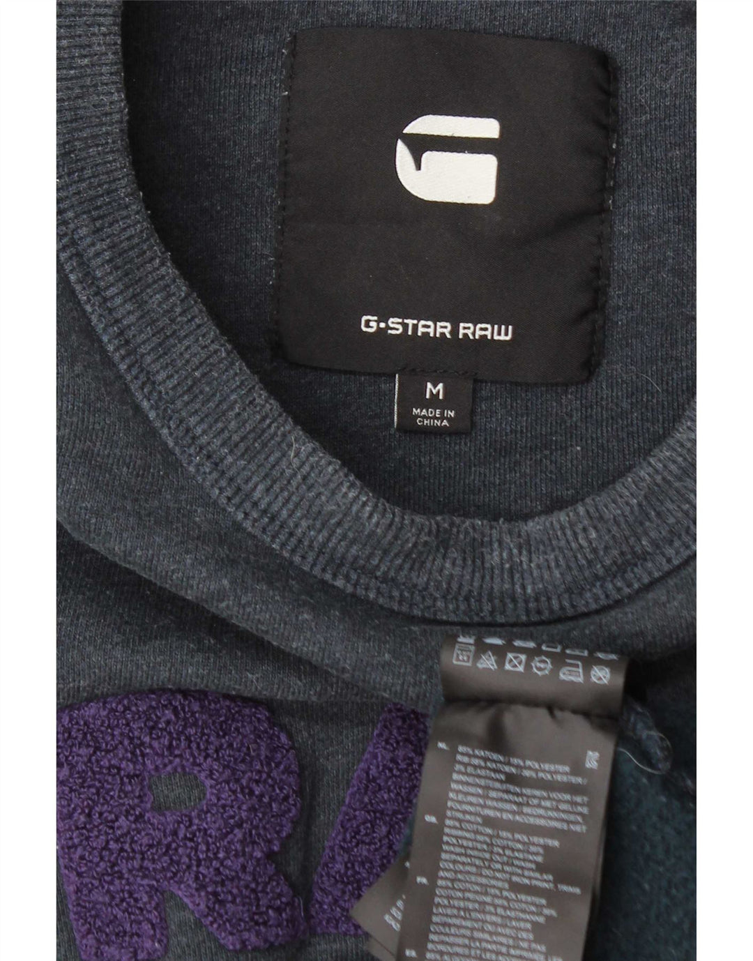 G-Star Mens Graphic Sweatshirt Jumper Medium Navy Blue Cotton