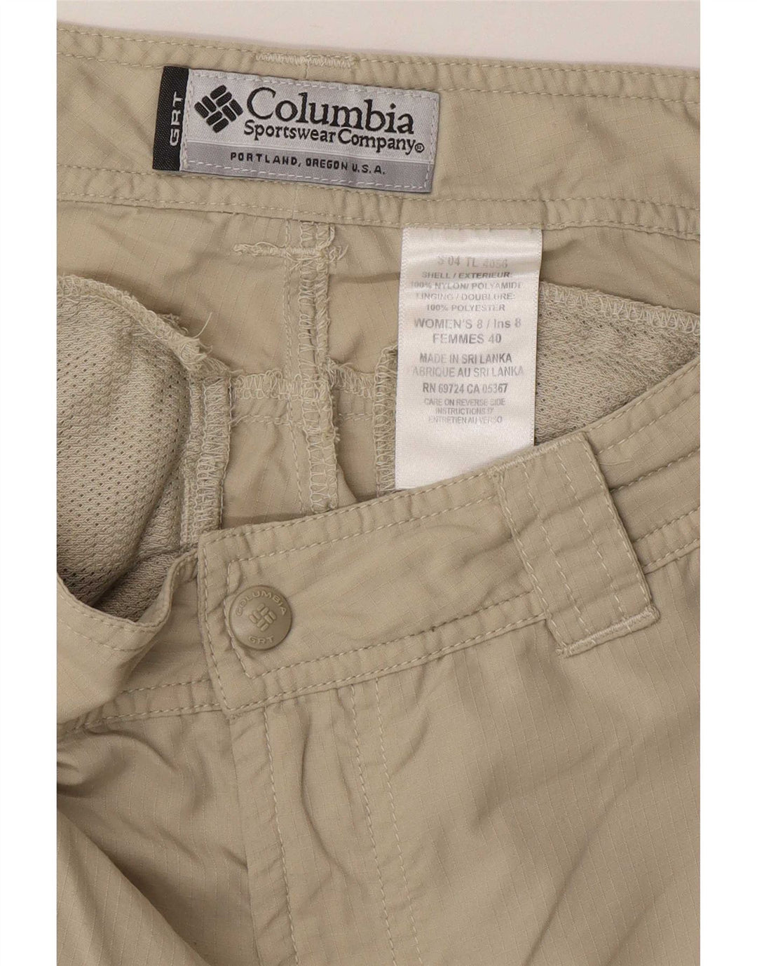 Columbia Womens Cargo Shorts US 8 Medium W30 Beige Nylon