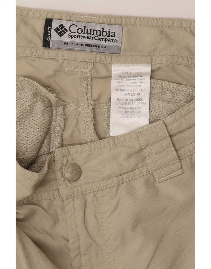 Columbia Womens Cargo Shorts US 8 Medium W30 Beige Nylon