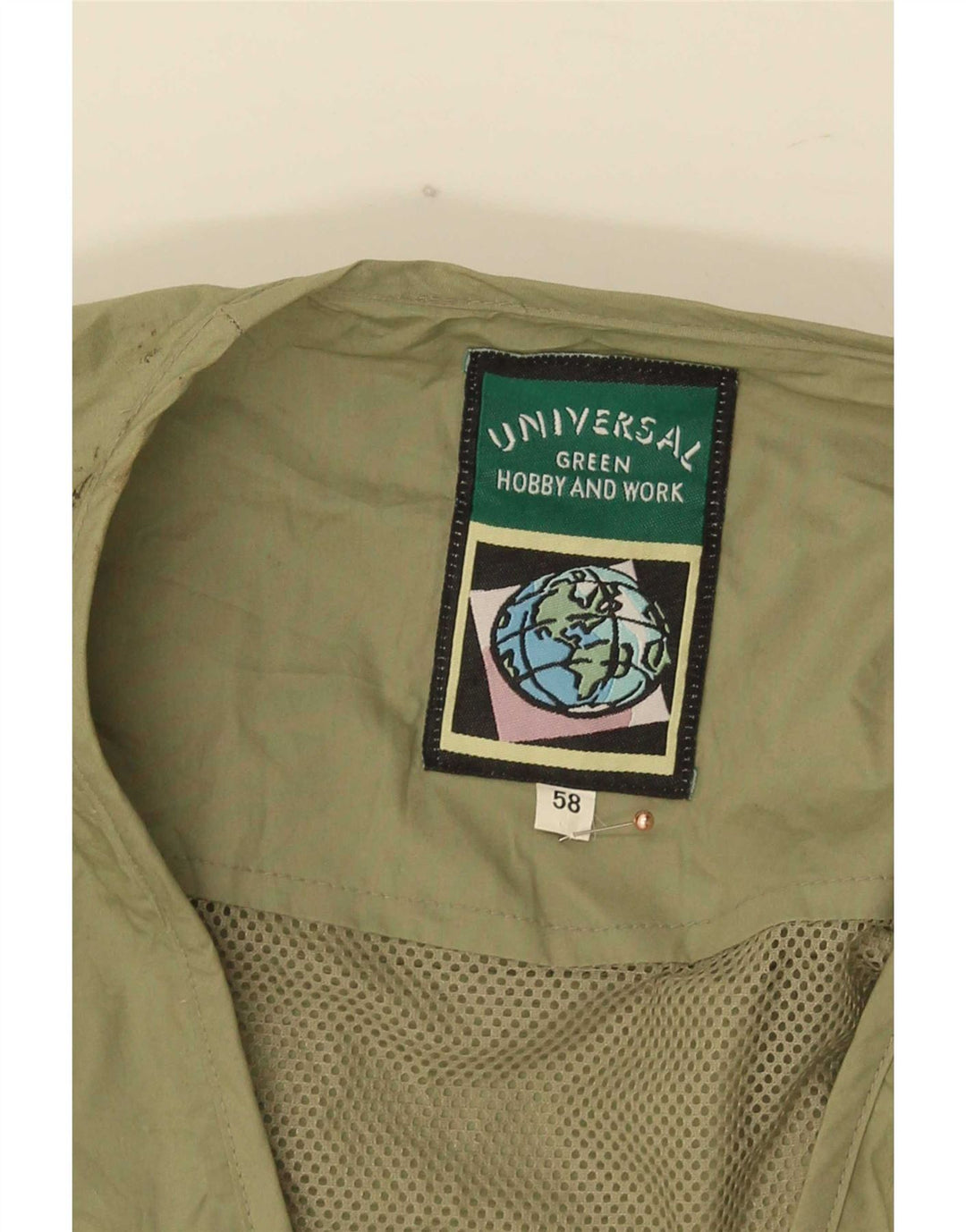 Vintage Mens Utility Gilet IT 58 4XL Khaki Cotton