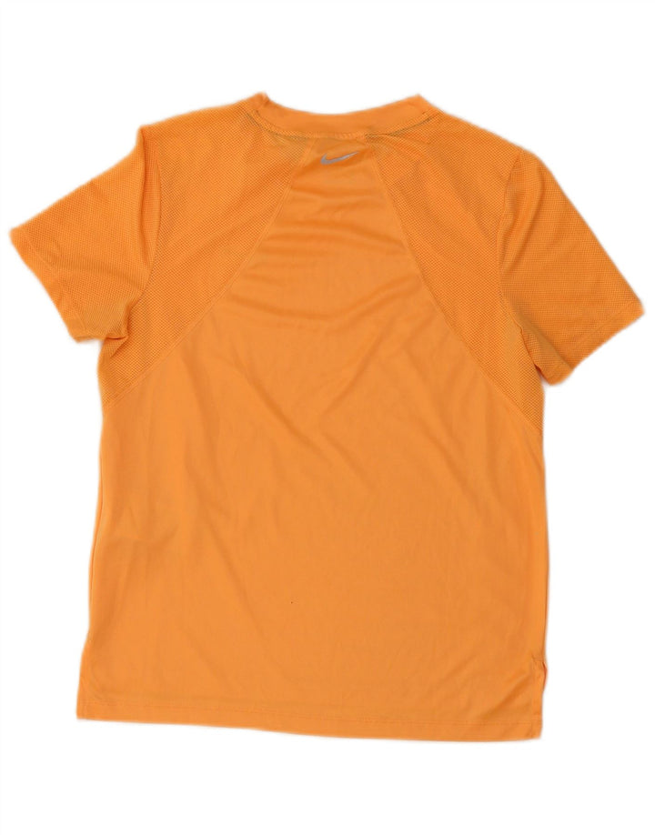 Nike Womens Dri Fit T-Shirt Top UK 10 Small Orange Polyester