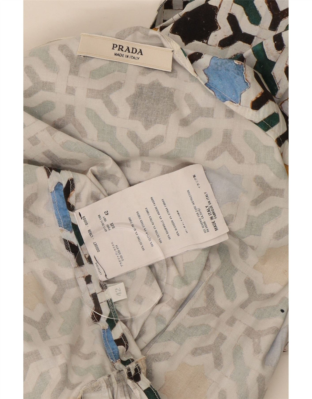 Prada Womens Sundress IT 42 Medium Multicoloured Geometric Cotton