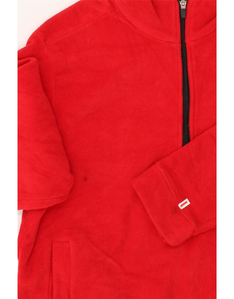 EDDIE BAUER Mens Zip Neck Fleece Jumper Large Red Polyester | Vintage Eddie Bauer | Thrift | Second-Hand Eddie Bauer | Used Clothing | Messina Hembry 