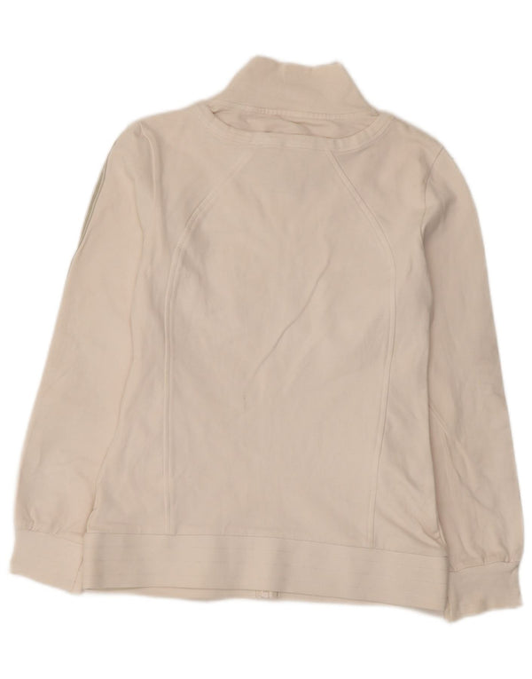 Fila Womens Tracksuit Top Jacket UK 10 Small White Striped Cotton