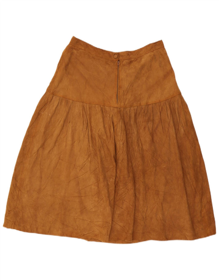 Vintage Womens Suede A-Line Skirt W28 Medium Beige