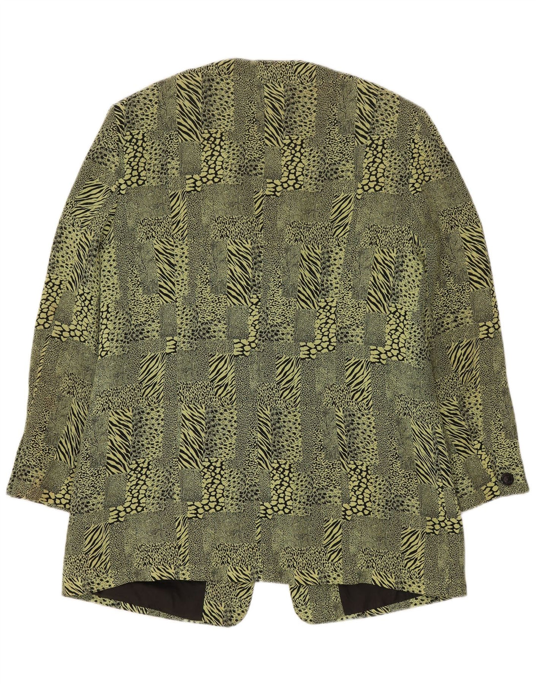 BARUCH Womens Longline Blazer Jacket UK 16 Large  Green Animal Print