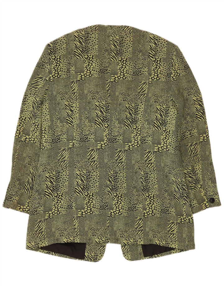 BARUCH Womens Longline Blazer Jacket UK 16 Large  Green Animal Print