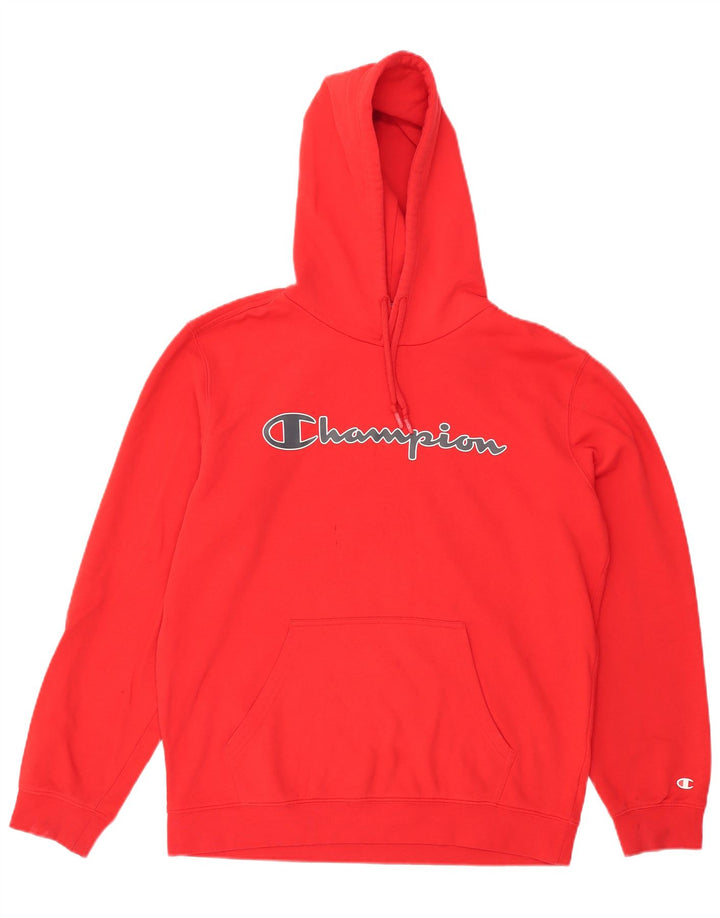 Champion Mens Graphic Hoodie Jumper Large Red