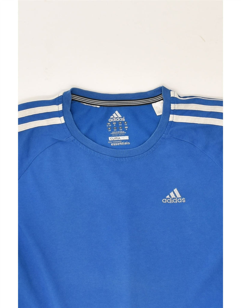 ADIDAS Boys Climalite T-Shirt Top 11-12 Years Blue Cotton | Vintage Adidas | Thrift | Second-Hand Adidas | Used Clothing | Messina Hembry 