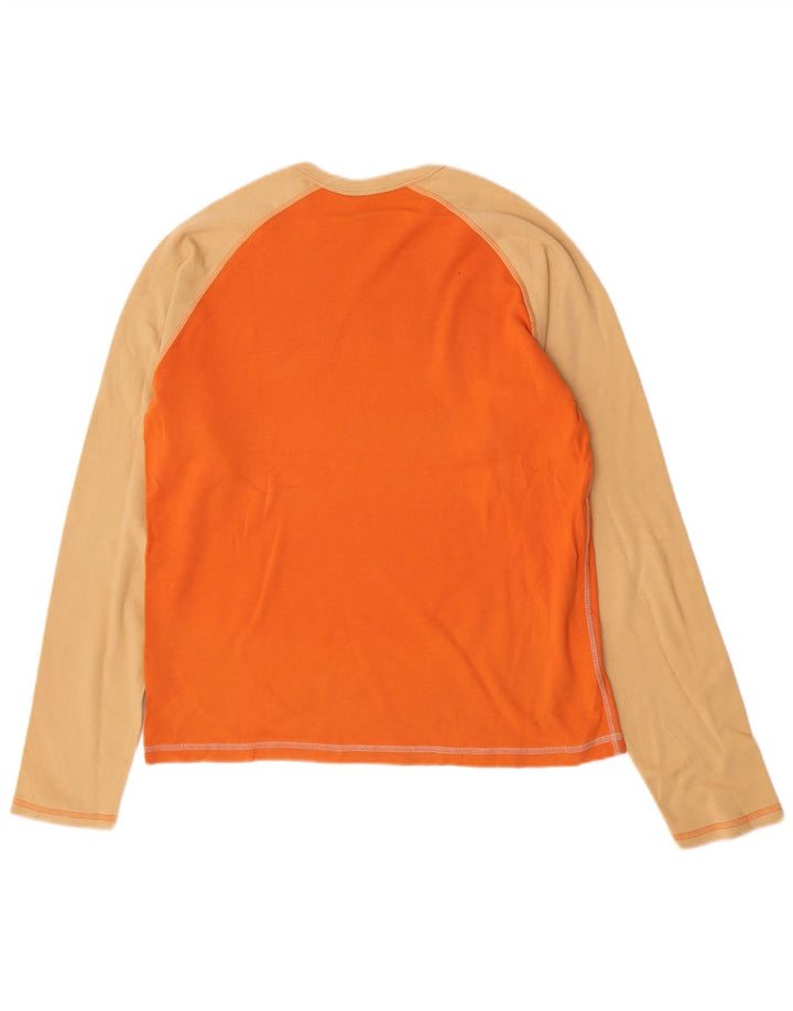 Lee Mens Graphic Top Long Sleeve XL Orange Colourblock Cotton