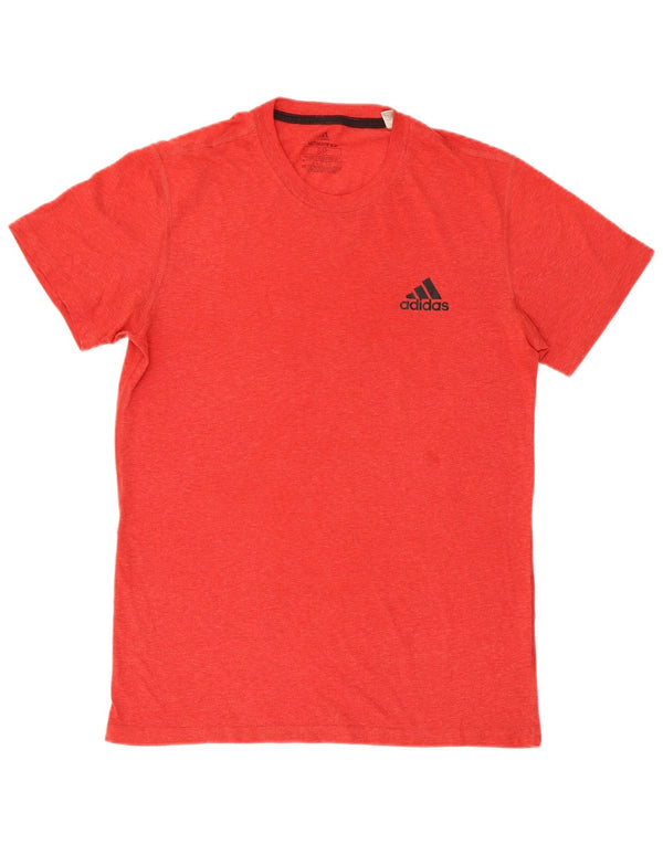 Adidas Mens Short Sleeve Regular T-Shirt Top Small Red Polyester