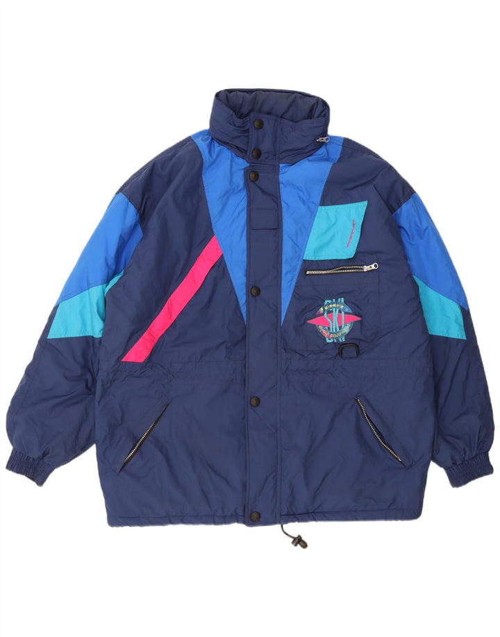 Diadora Mens Ski Jacket UK 42 XL Navy Blue Colourblock Polyester