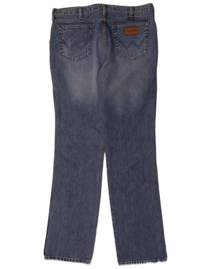 Wrangler Mens Straight Jeans W38 L36 Blue Cotton