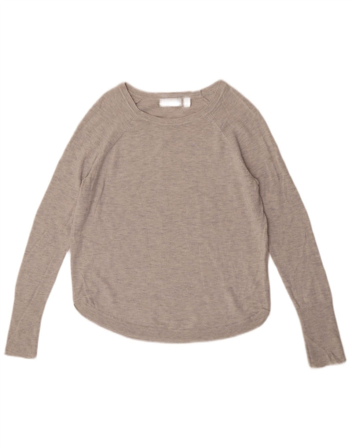 White Label Womens Boat Neck Jumper Sweater UK 10 Small Grey Flecked