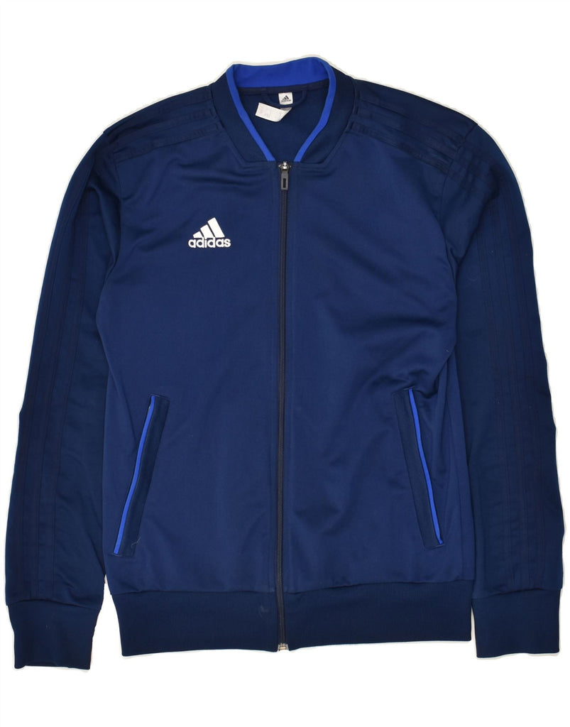 ADIDAS Mens Tracksuit Top Jacket Small Navy Blue Polyester Vintage Adidas and Second-Hand Adidas from Messina Hembry 