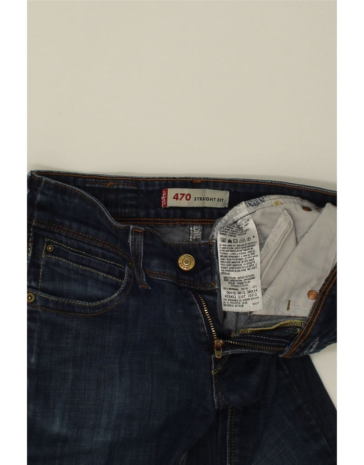 LEVI'S Womens 470 Straight Slim Jeans W28 L24 Navy Blue Cotton Vintage Levi's and Second-Hand Levi's from Messina Hembry 