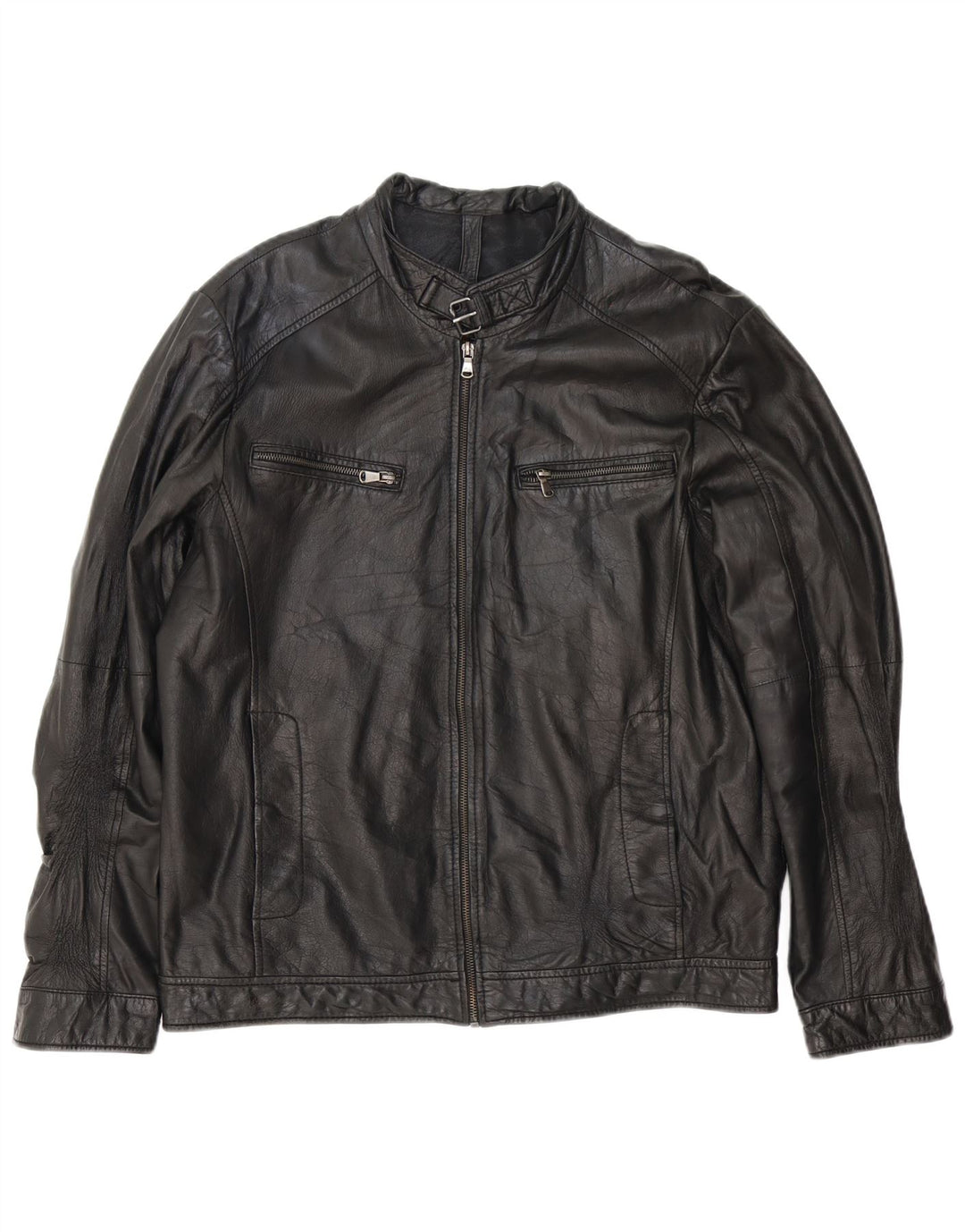 Conbipel Mens Leather Jacket IT 54 XL Black Leather