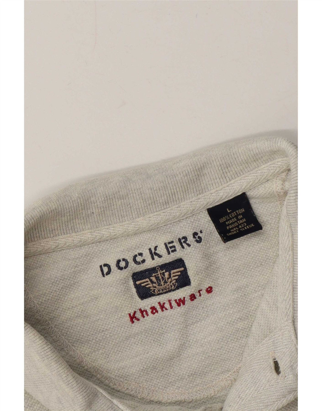 Dockers Mens Polo Shirt Large Grey Cotton