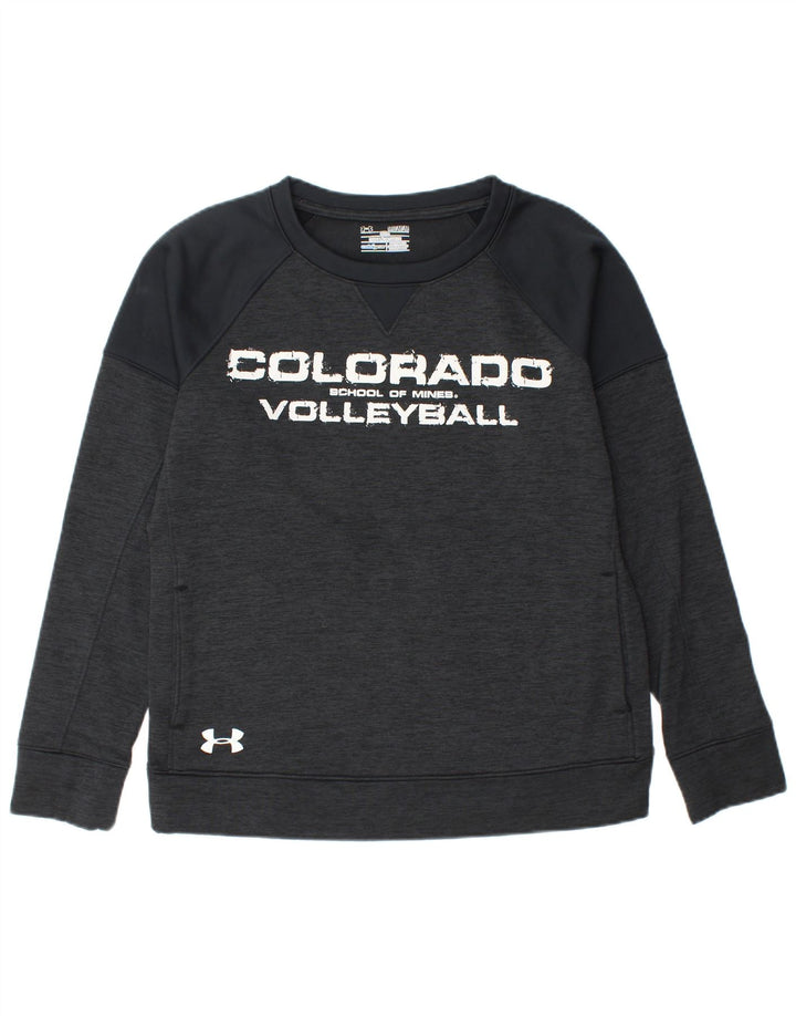 UNDER ARMOUR Womens Cold Gear Sweatshirt Jumper UK 14 Medium Black