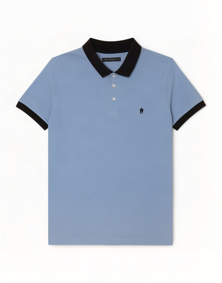 French Connection Mens Rugby Polo Shirt Medium Blue Colourblock