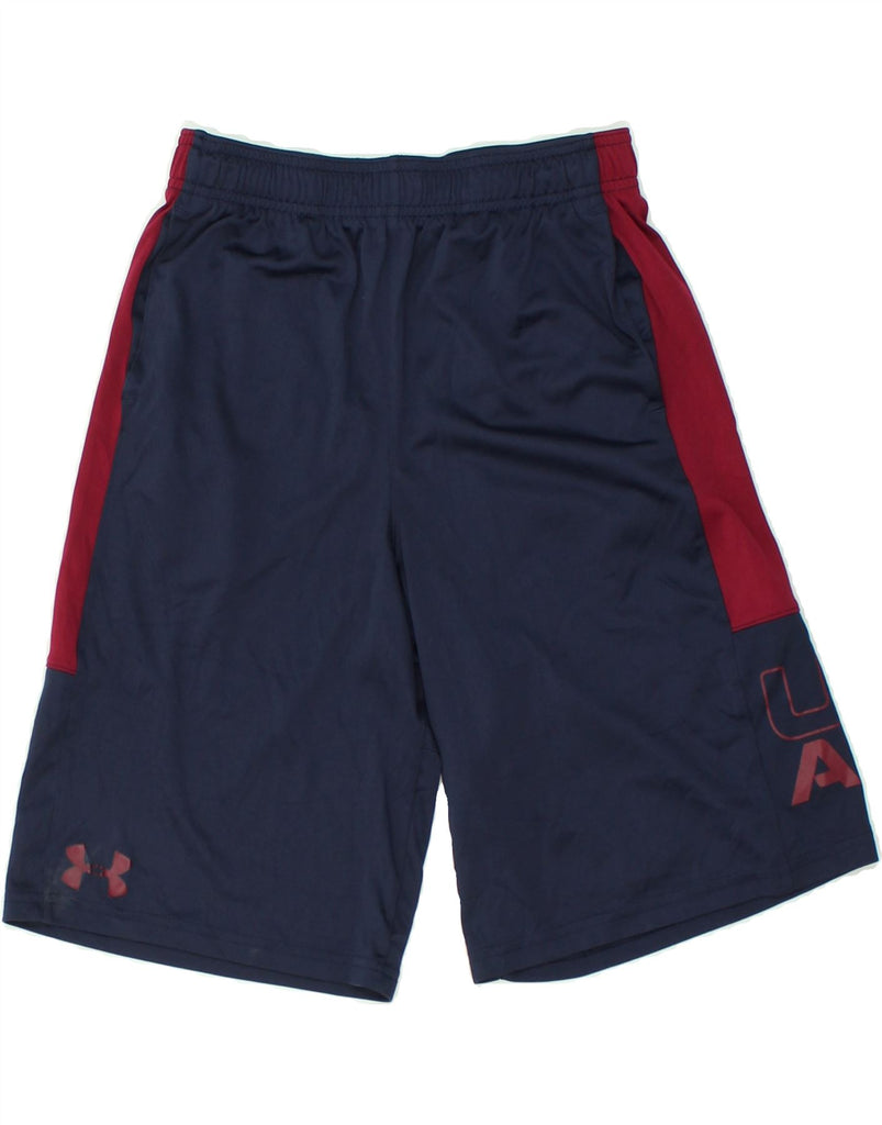 UNDER ARMOUR Boys Heat Gear Sport Shorts 14-15 Years Large Navy Blue | Vintage Under Armour | Thrift | Second-Hand Under Armour | Used Clothing | Messina Hembry 