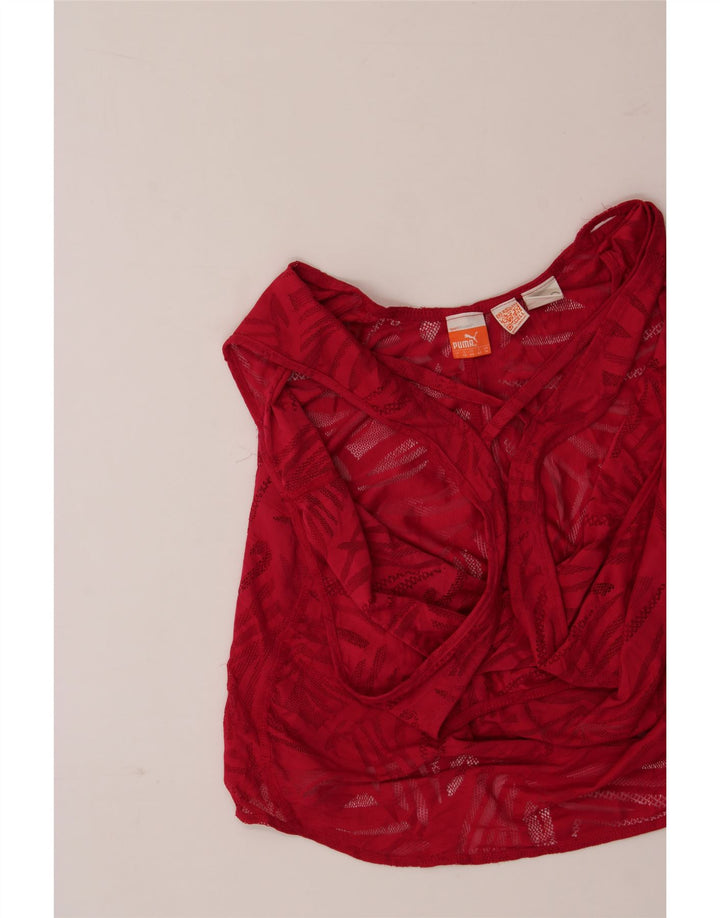 PUMA Womens Vest Top UK 14 Medium Burgundy Polyester Vintage Puma and Second-Hand Puma from Messina Hembry 