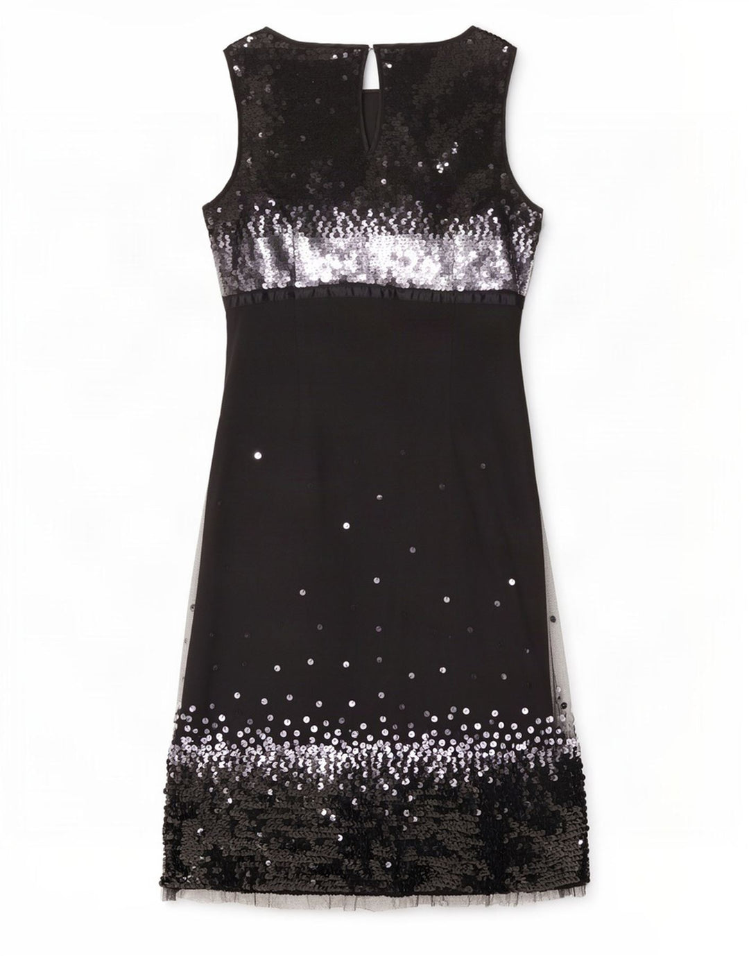 Whistles Womens Sleeveless Sequin Sheath Dress UK 14 Large Black Polyester