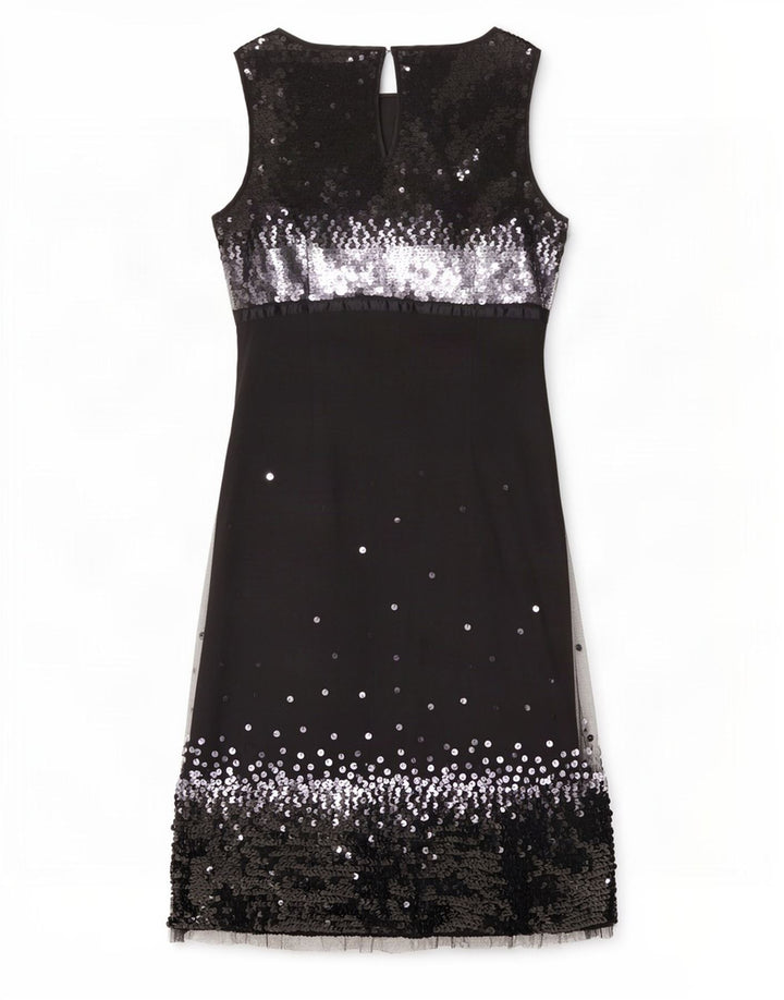 Whistles Womens Sleeveless Sequin Sheath Dress UK 14 Large Black Polyester