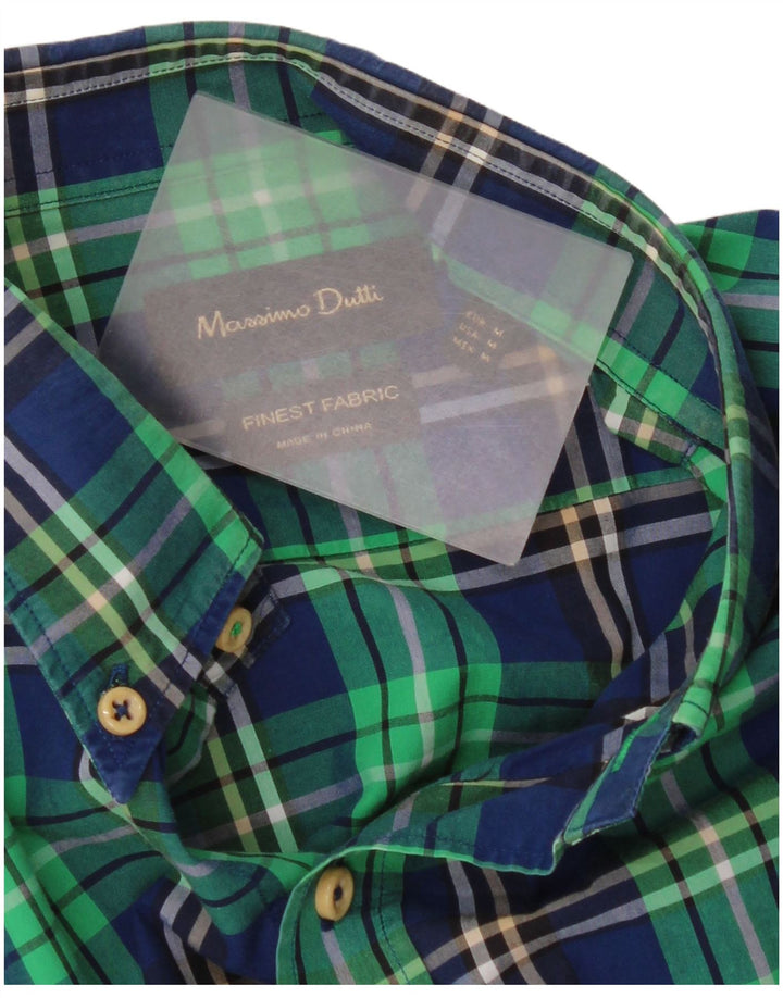 Massimo Dutti Mens Shirt Medium Green Check