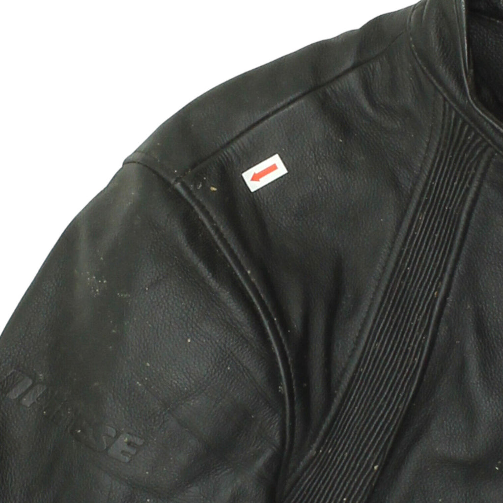 Dainese Mens Black Leather Motorcycle Jacket | Vintage Protective Bikerwear VTG Vintage Messina Hembry and Second-Hand Messina Hembry from Messina Hembry 