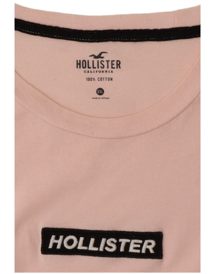 HOLLISTER Mens T-Shirt Top 2XL Pink Cotton
