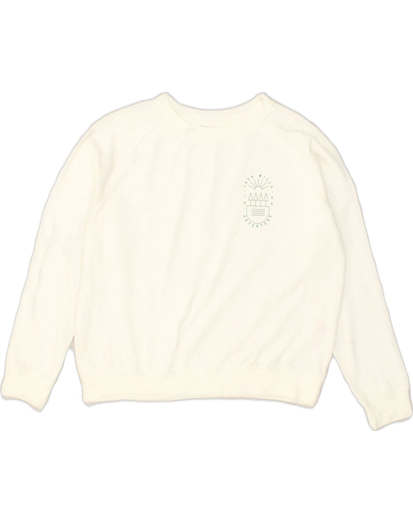 JACK WILLS Womens Sweatshirt Jumper UK 6 XS White Cotton | Vintage Jack Wills | Thrift | Second-Hand Jack Wills | Used Clothing | Messina Hembry 