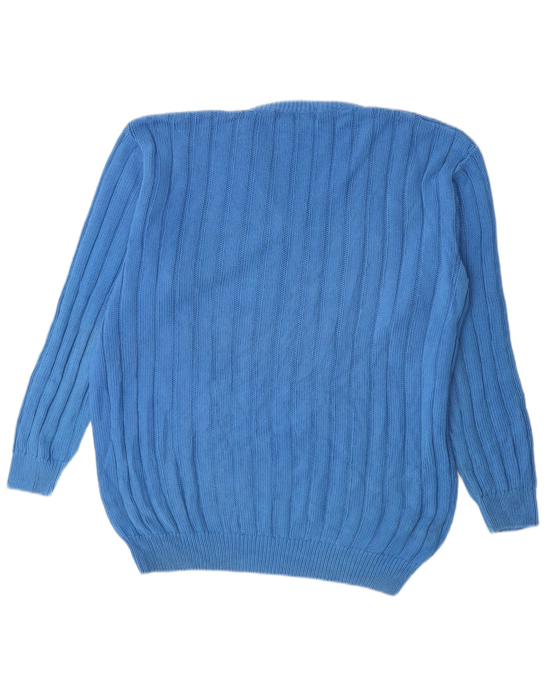 Vintage Mens V-Neck Jumper Sweater 2XL Blue Cotton