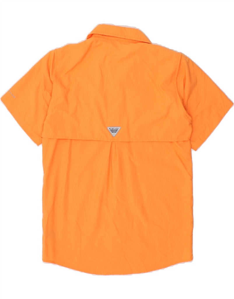 COLUMBIA Boys Short Sleeve Shirt 14-15 Years Large  Orange Polyester Vintage Columbia and Second-Hand Columbia from Messina Hembry 