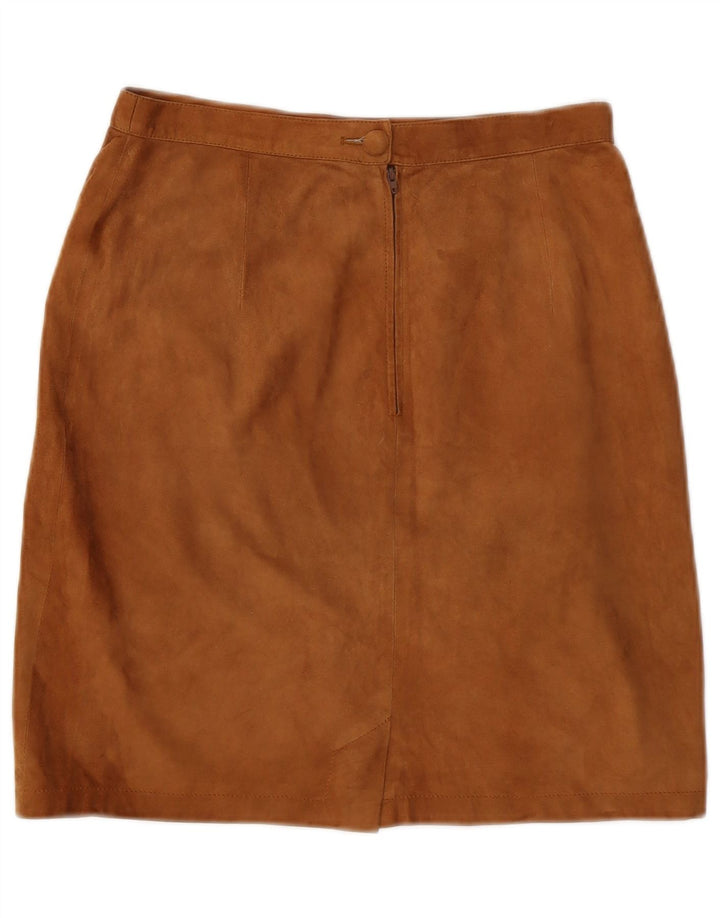 Carella Womens Suede Mini Skirt UK 12 Medium W28 Brown Leather