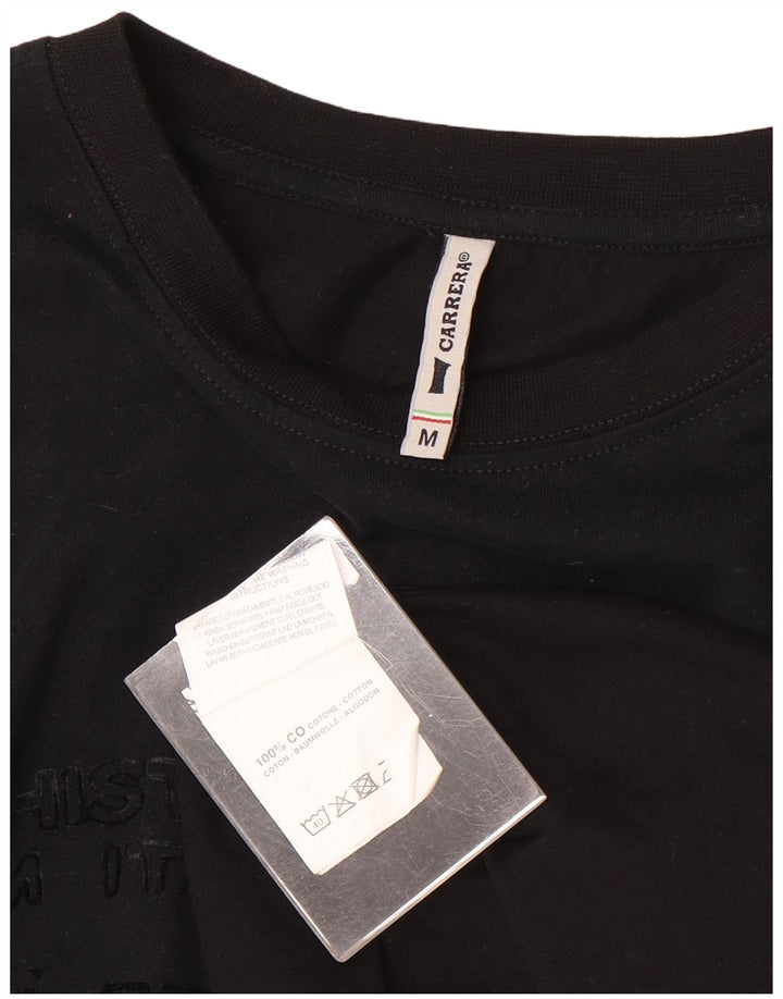 Carrera Mens Graphic Top Long Sleeve Medium Black Cotton