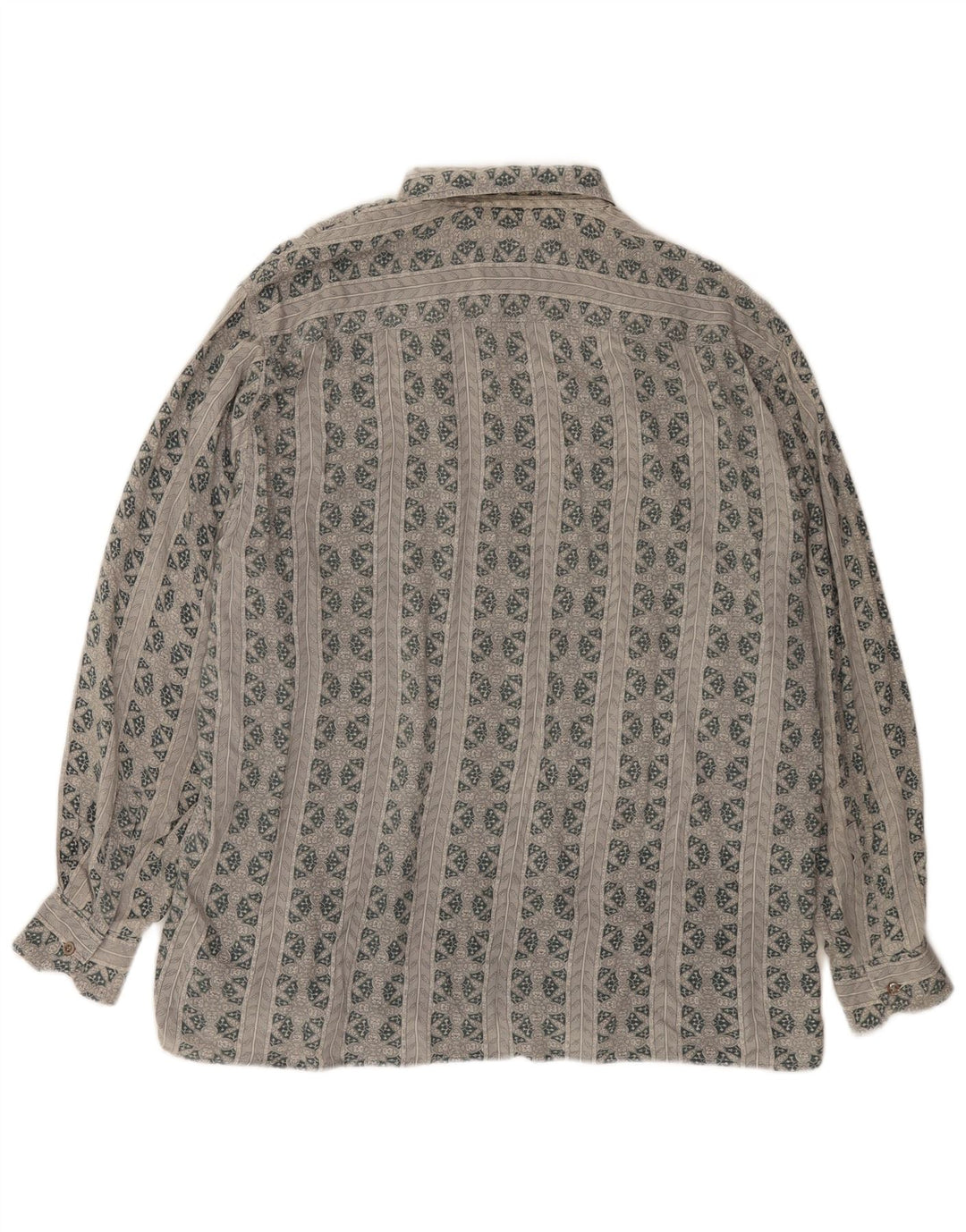 Mash Mens Shirt Large Grey Floral Viscose
