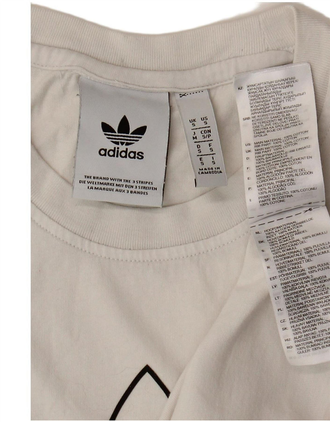 Adidas Mens Graphic T-Shirt Top Small White Cotton