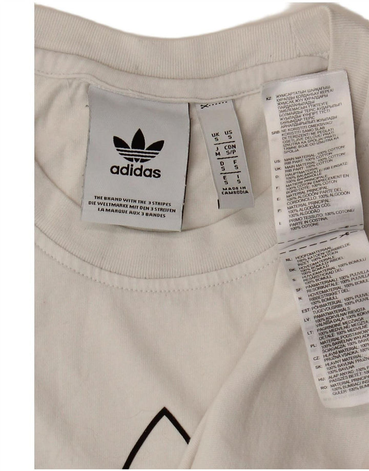Adidas Mens Graphic T-Shirt Top Small White Cotton