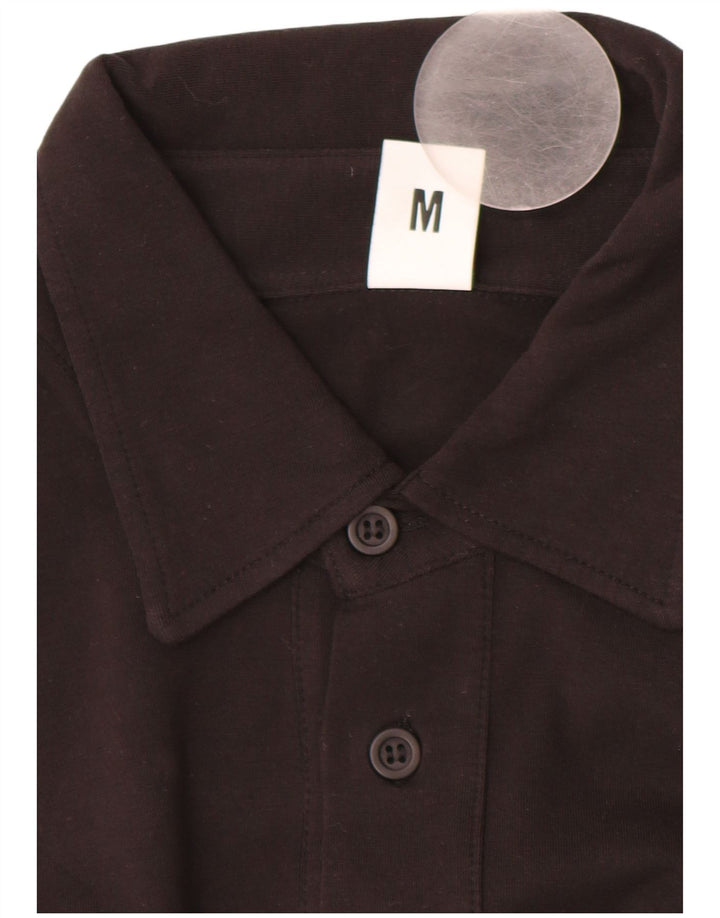 BIKKEMBERGS Mens Polo Shirt Medium Black Colourblock Cotton