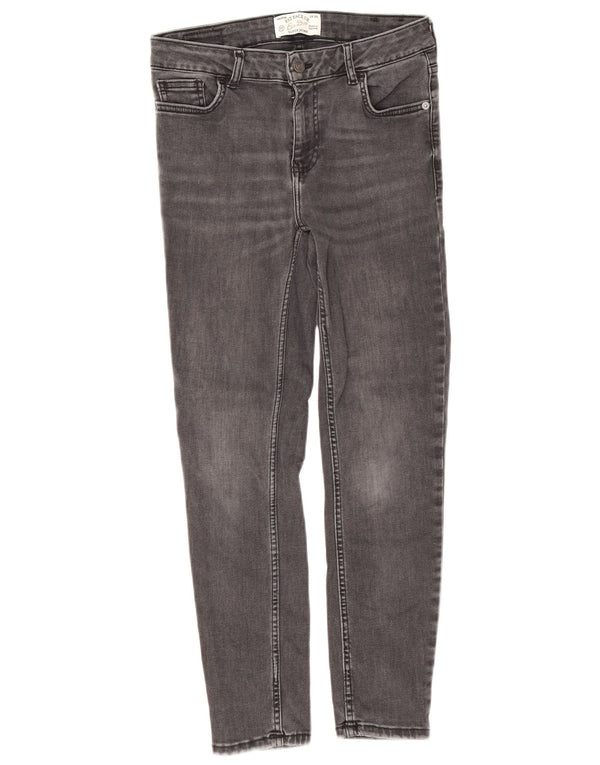 Fat Face Womens Crop Super Skinny Jeans UK 10 Small W28 L25 Grey Cotton