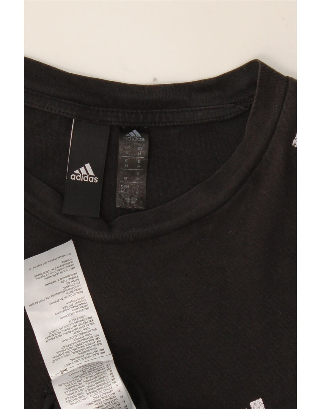 ADIDAS Womens T-Shirt Top UK 14 Medium Black Cotton Vintage Adidas and Second-Hand Adidas from Messina Hembry 