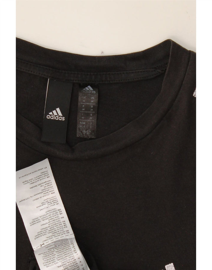 ADIDAS Womens T-Shirt Top UK 14 Medium Black Cotton Vintage Adidas and Second-Hand Adidas from Messina Hembry 