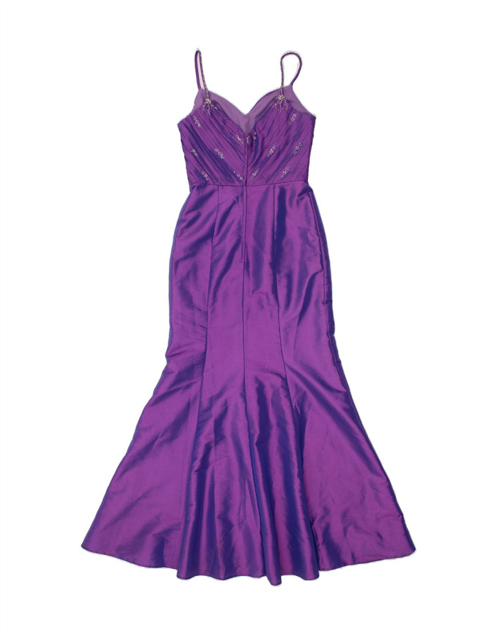HILARY MORGAN Womens Sleeveless Maxi Dress UK 12 Medium Purple Polyester Vintage Hilary Morgan and Second-Hand Hilary Morgan from Messina Hembry 