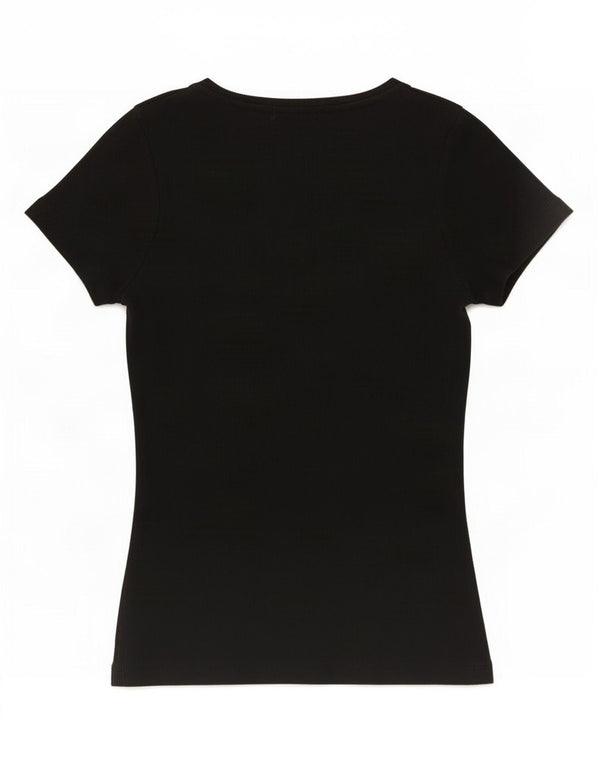 MINT VELVET Womens T-Shirt Top UK 8 Small Black