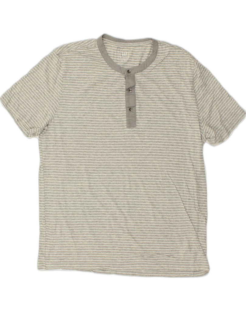 GAP Mens T-Shirt Top XL Grey Striped Cotton | Vintage Gap | Thrift | Second-Hand Gap | Used Clothing | Messina Hembry 