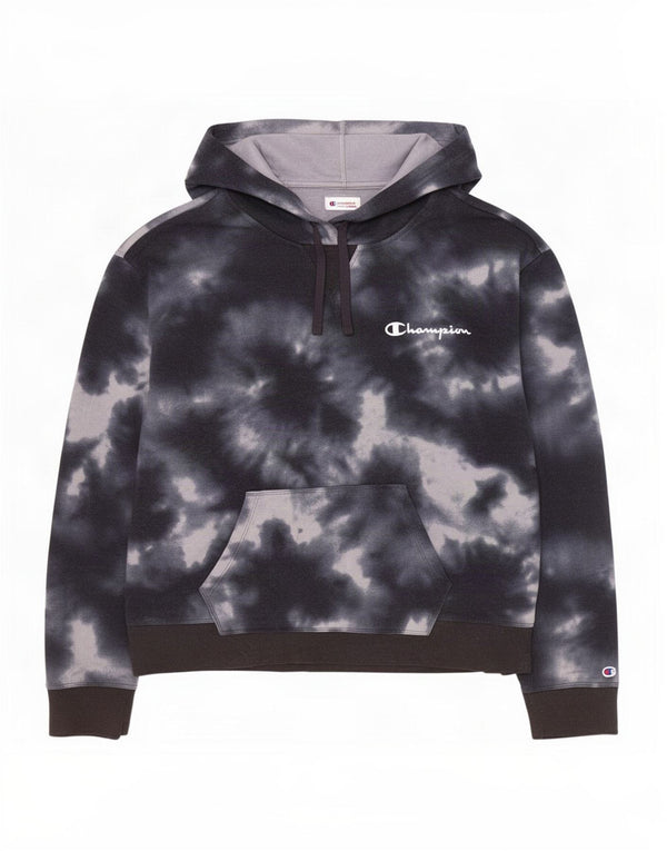Champion Womens Hoodie Jumper UK 18 XL Navy Blue Tie Dye Cotton