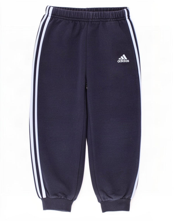 Adidas Boys Tracksuit Trousers Joggers 3-4 Years Navy Blue Cotton