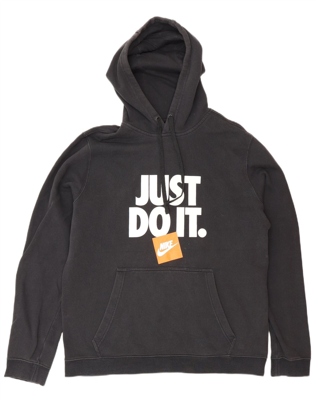 Nike Mens Graphic Hoodie Jumper Large Black Cotton